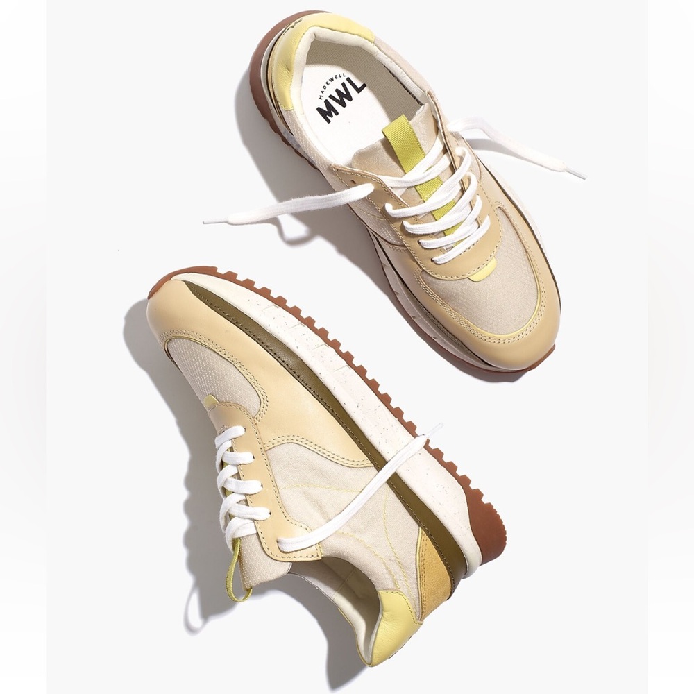 Madewell Kickoff sneakers in Lemon custard multi 8.5